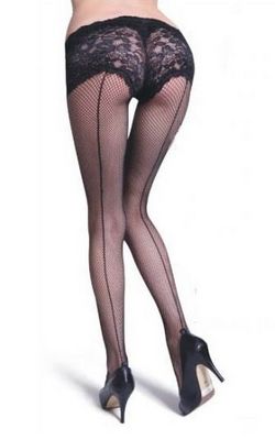Women’s black Fishnet Pantyhose With Built In Panty